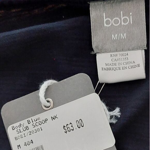 *nwt* BOBI Cowl Neck Longsleeve Navy Blue Shirt - Picture 5 of 5